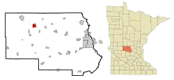Location of Melrosewithin Stearns County, Minnesota