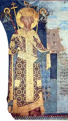 Fresco of Despot Stefan Lazarević, Manasija (1406–1418)