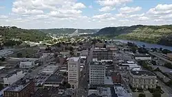 Steubenville from the air, looking north.