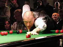 Steve Davis about to play a shot