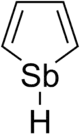 Structural formula of stibole with an explicit hydrogen