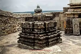 Stone curved kalasa, Chandragiri Hill at Shravanabelagola