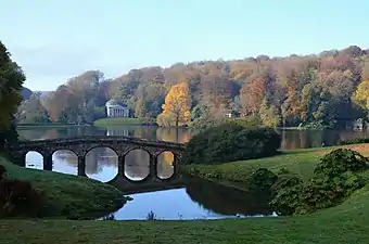 English landscape garden at Stourhead (the UK), the 1740s, by Henry Hoare