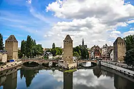 View of part of the Ponts Couverts and Petite France from the terrace