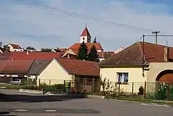 The market town with Church of Saint Dominic