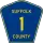 County Route 1 marker
