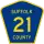 County Route 21 marker