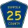 County Route 25 marker