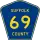 County Route 69 marker