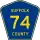County Route 74 marker