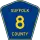 County Route 8 marker