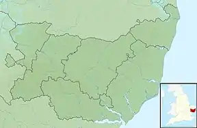 Map showing the location of RSPB Minsmere