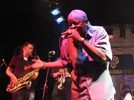 Sugar Minott performing at the 2008 Winnipeg Ska and Reggae Festival with JFK & The Conspirators