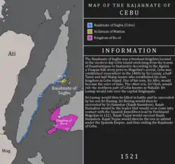 Approximate map of the Rajahnate of Cebu in 1521.
