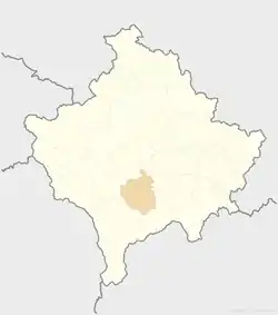 Location of the municipality of Suva Reka within Kosovo