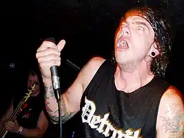 Singer Jason Navarro performing with The Suicide Machines in Fort Collins, Colorado in 2005.