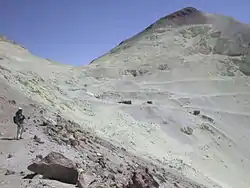 Tracks in a sulfur mine on Aucanquilcha