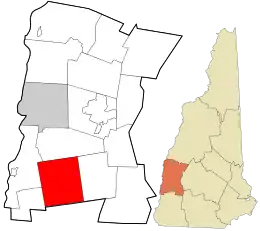Location in Sullivan County and the state of New Hampshire.