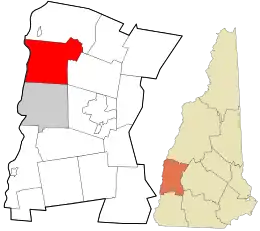 Location in Sullivan County and the state of New Hampshire.