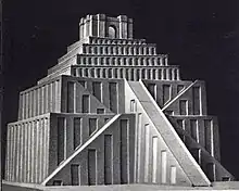 A suggested reconstruction of the appearance of a Sumerian ziggurat