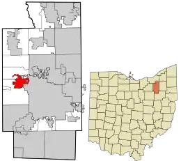 Location in Summit County and the state of Ohio.