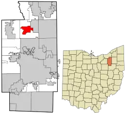 Location in Summit County and the state of Ohio