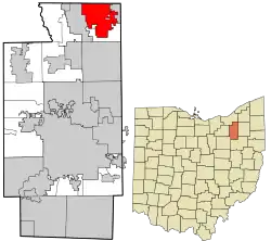 Location in Summit County and the state of Ohio.