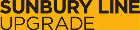 A logo reading "Sunbury Line Upgrade"