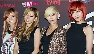 Sunny Hill at The Voice Of Korea press conference in February 2012(L–R: Seungah, Jubi, Kota, Misung)
