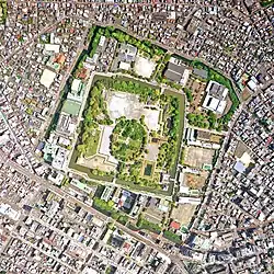 Aerial view of Sunpu Castle