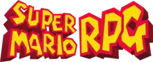 The Super Mario RPG logo; Paper Mario is a spiritual successor to Super Mario RPG