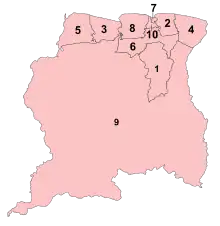 Districts of Suriname