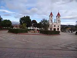 Central square and church of Sutamarchán