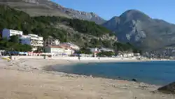 Beach in Sutomore at winter