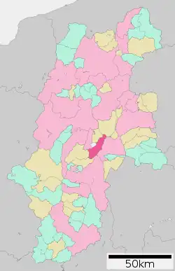 Location of Suwa in Nagano Prefecture