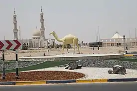 The Arabian camel is an icon for the town