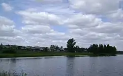A pond in the selo of Krasnogorskoye, the administrative center of Krasnogorsky District
