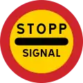 Stop at the sign if the signal shows red (only applies when driving towards the signal concerned)