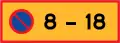 No parking between times indicated