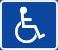 Symbol plate for specified vehicle or road user category (handicapped)