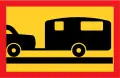 Symbol plate for specified vehicle or road user category (car + caravan)