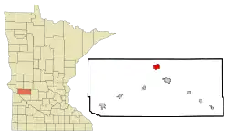 Location of Clontarf, Minnesota