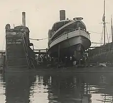 In a floating dock, 1920s