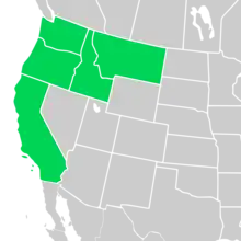 Symphyotrichum hendersonii distribution map: US — California, Idaho, Montana, Oregon, and Washington.