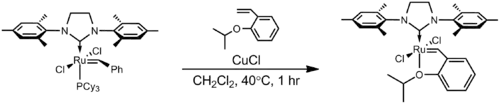 Preparation of the Hoveyda–Grubbs catalyst from the second–generation Grubbs catalyst