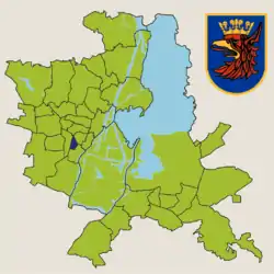 Location of Śródmieście-Zachód within Szczecin