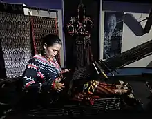 Image 22A Tboli woman weaving t'nalak from South Cotabato. (from Culture of the Philippines)