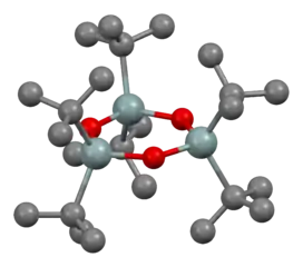 Ball-and-stick model for (.mw-parser-output .template-chem2-su{display:inline-block;font-size:80%;line-height:1;vertical-align:-0.35em}.mw-parser-output .template-chem2-su>span{display:block;text-align:left}.mw-parser-output sub.template-chem2-sub{font-size:80%;vertical-align:-0.35em}.mw-parser-output sup.template-chem2-sup{font-size:80%;vertical-align:0.65em}((CH3)3C)2SnO)3.