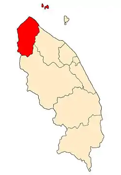 Location of Besut District in Terengganu