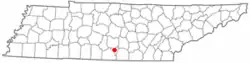 Location of Lynchburg, Tennessee